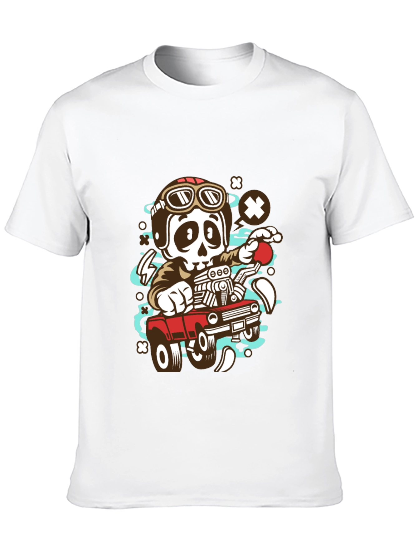 Black Cool Skeleton Driver Graphic T-Shirt view 10