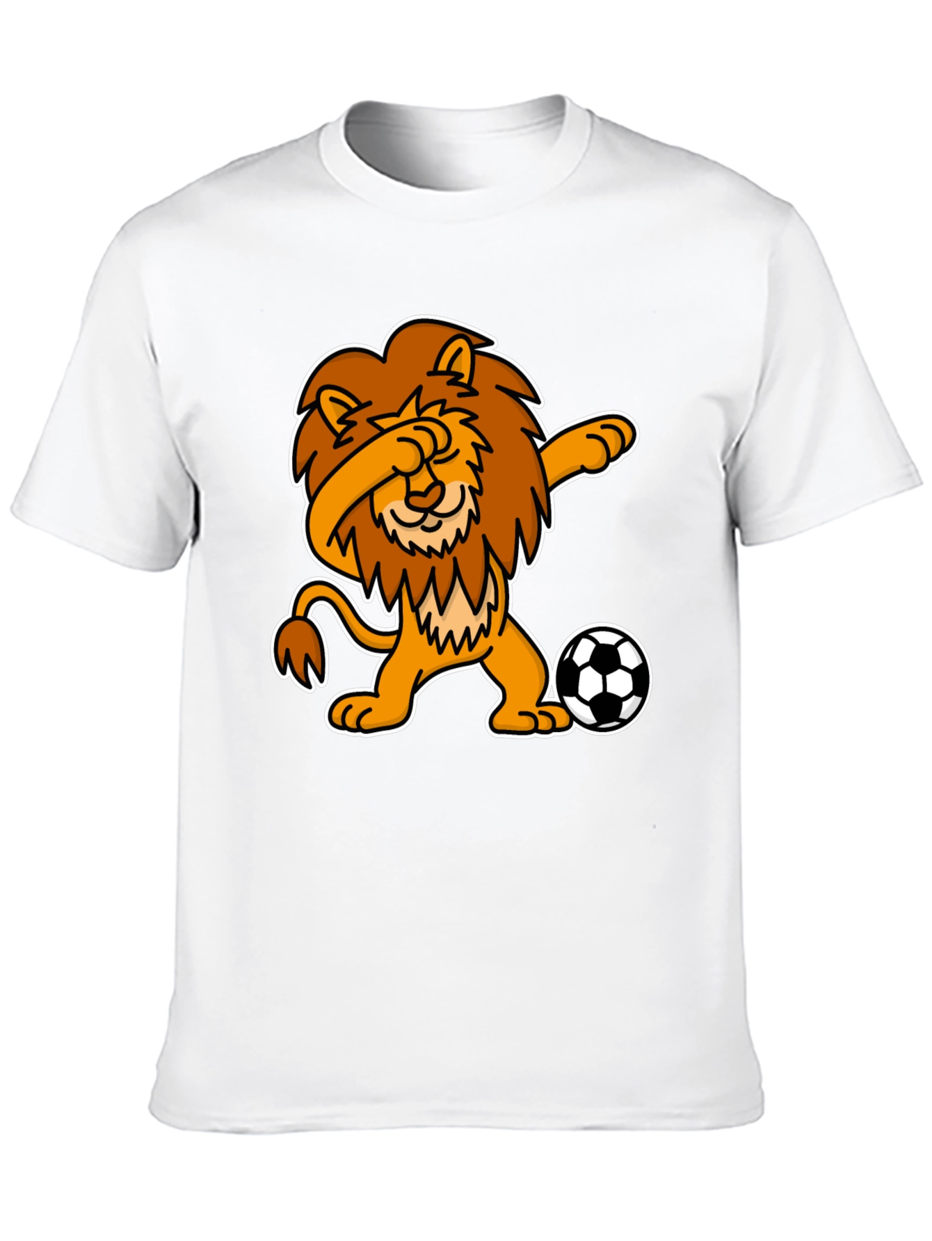 Black Dabbing Lion Soccer T-Shirt - Black view 10