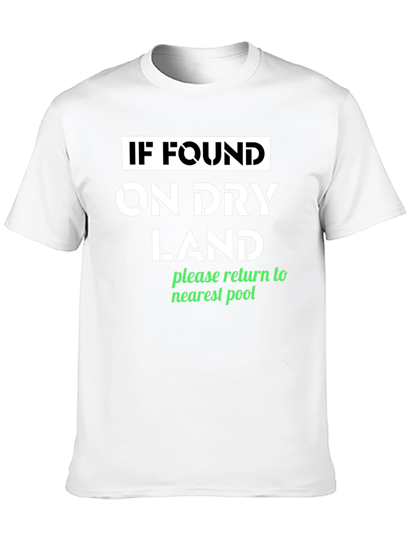 Black Funny Dry Land Pool T-Shirt view 10