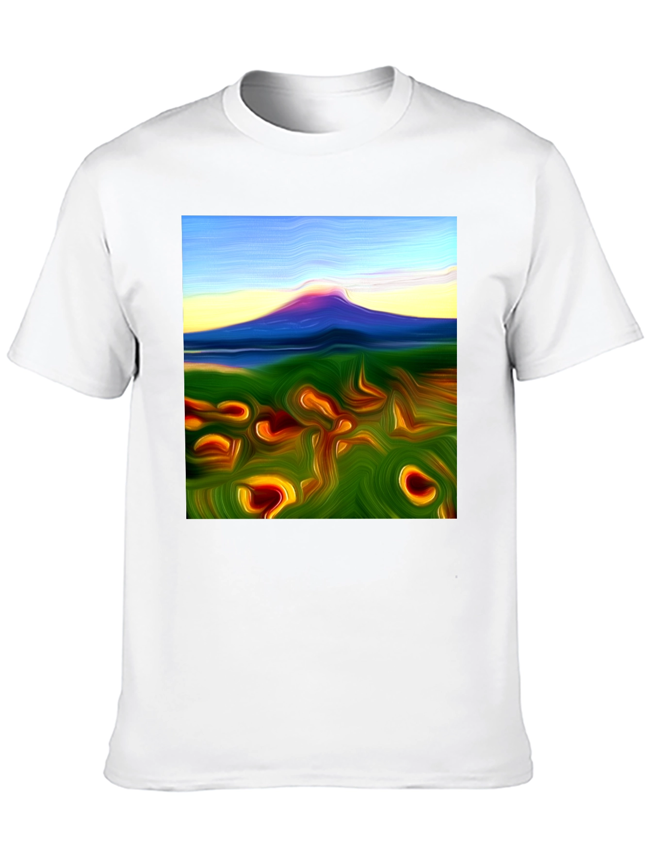 Black Abstract Mountain Graphic Tee - Artistic Style view 10