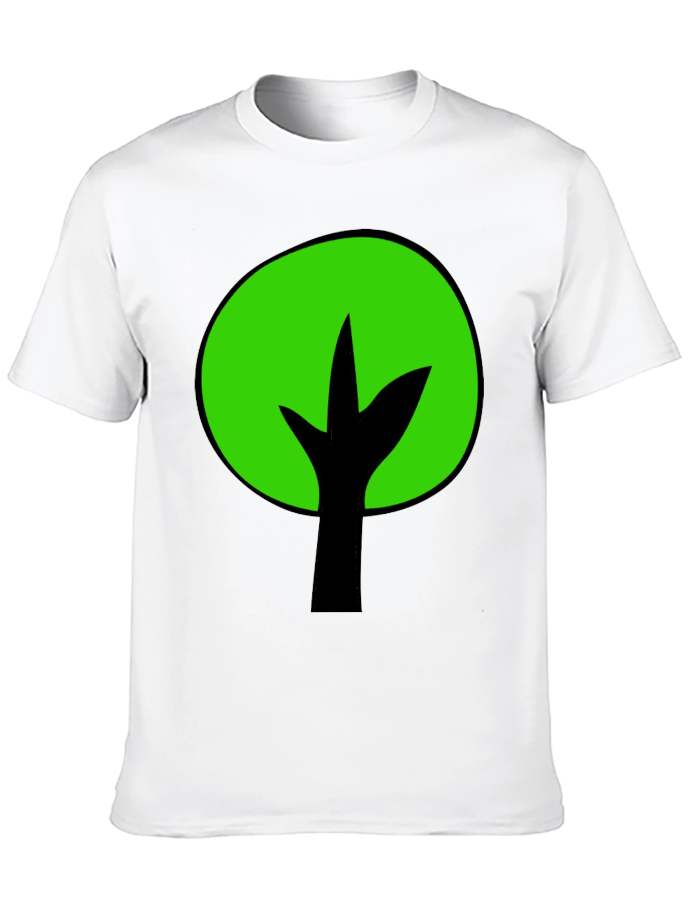 Black Green Tree Graphic Tee - Black Cotton Blend view 10
