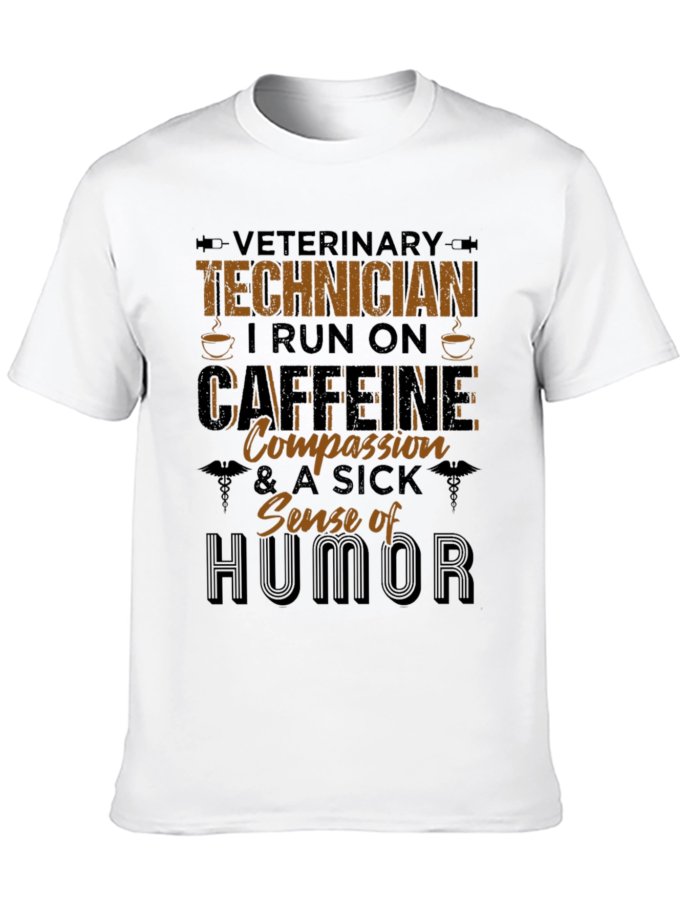 Black Veterinary Technician Caffeine & Humor T-Shirt view 10