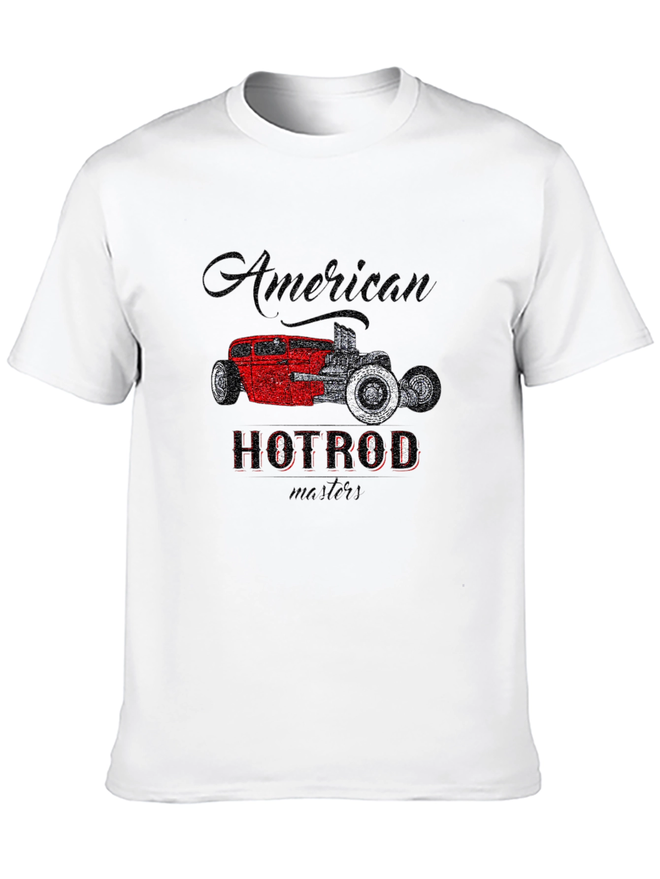 Black American Hot Rod Graphic Tee - Vintage Car Design view 10