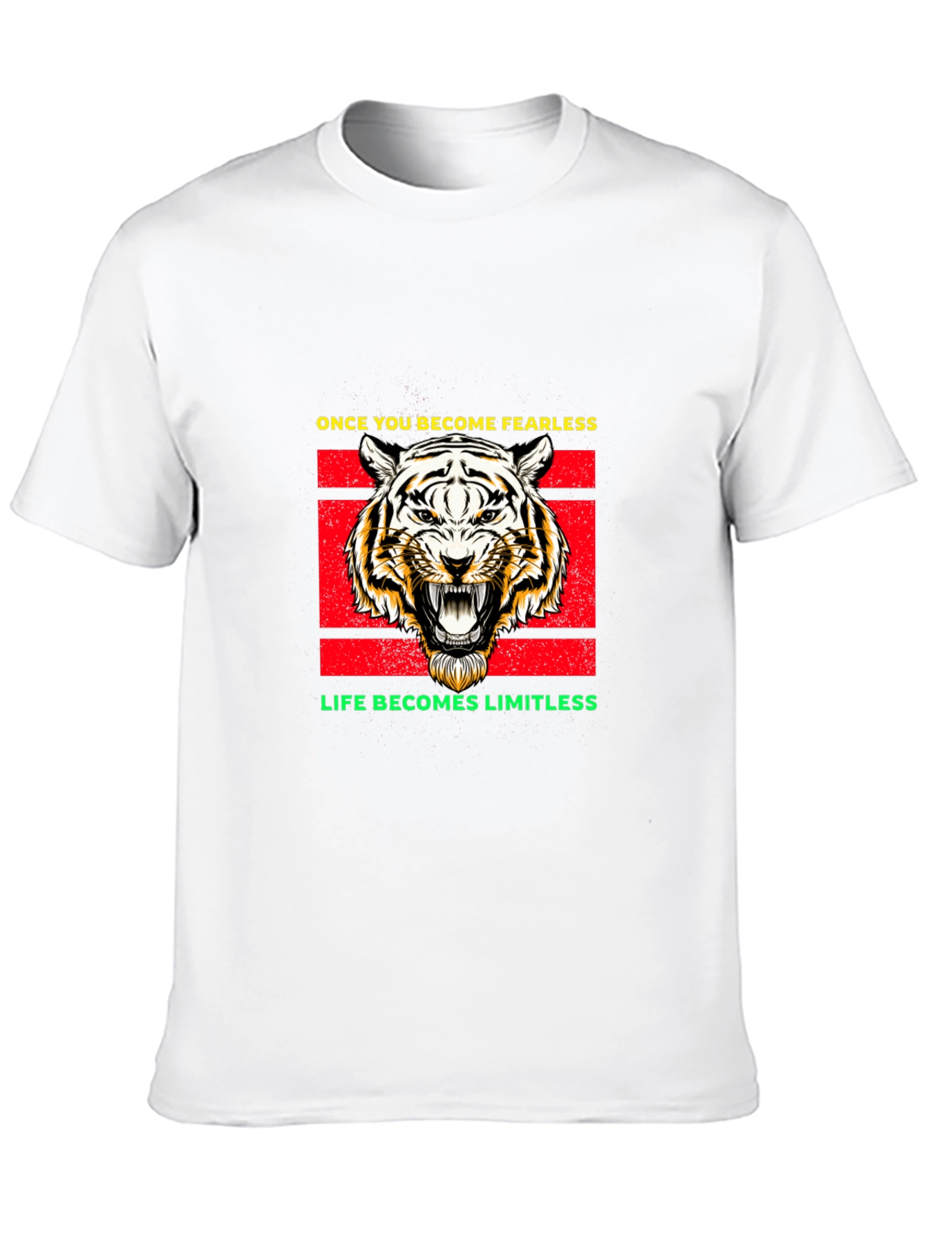 Black Fearless Tiger Graphic Tee - Black Cotton Blend view 10