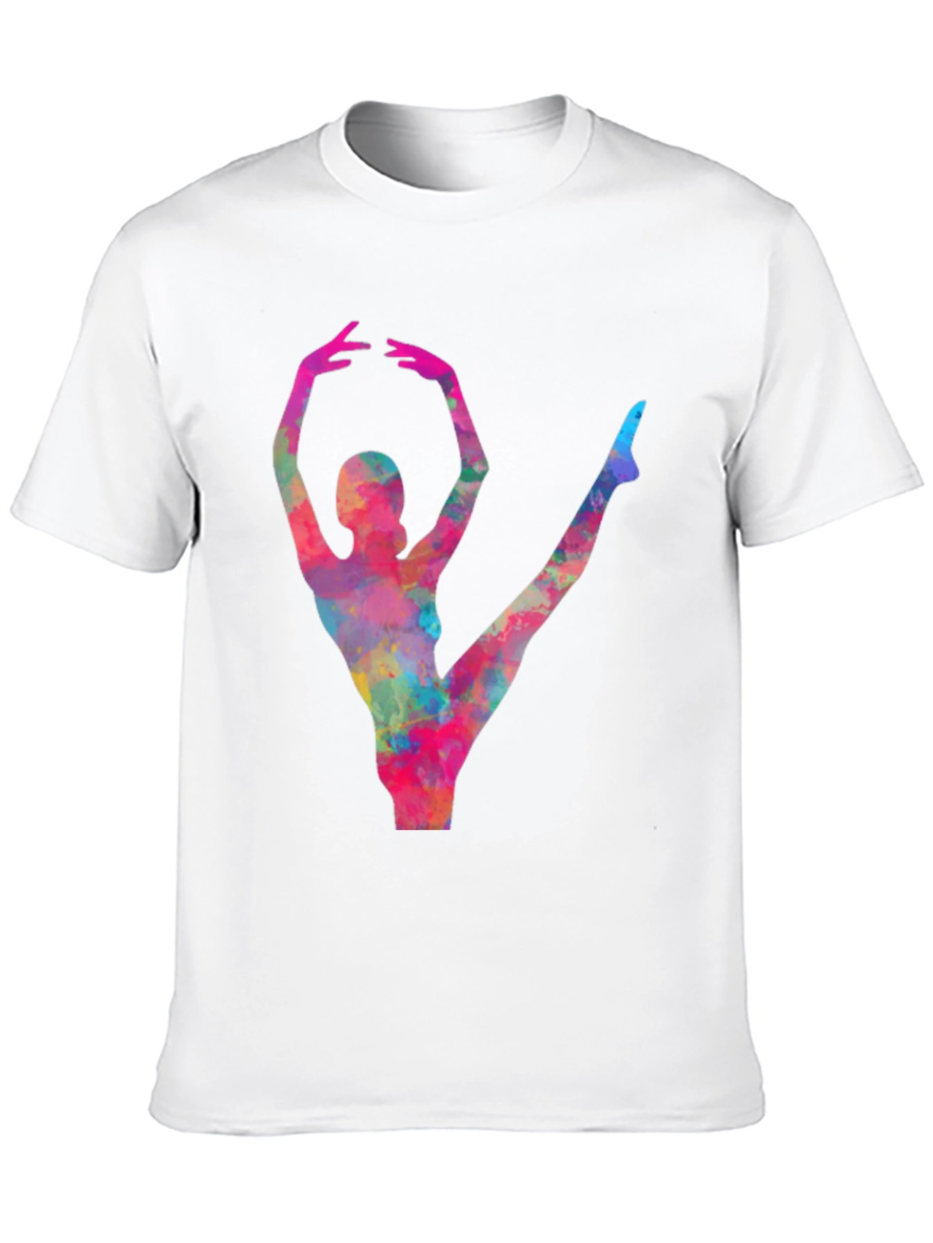 Black Watercolor Ballerina Black T-Shirt view 10