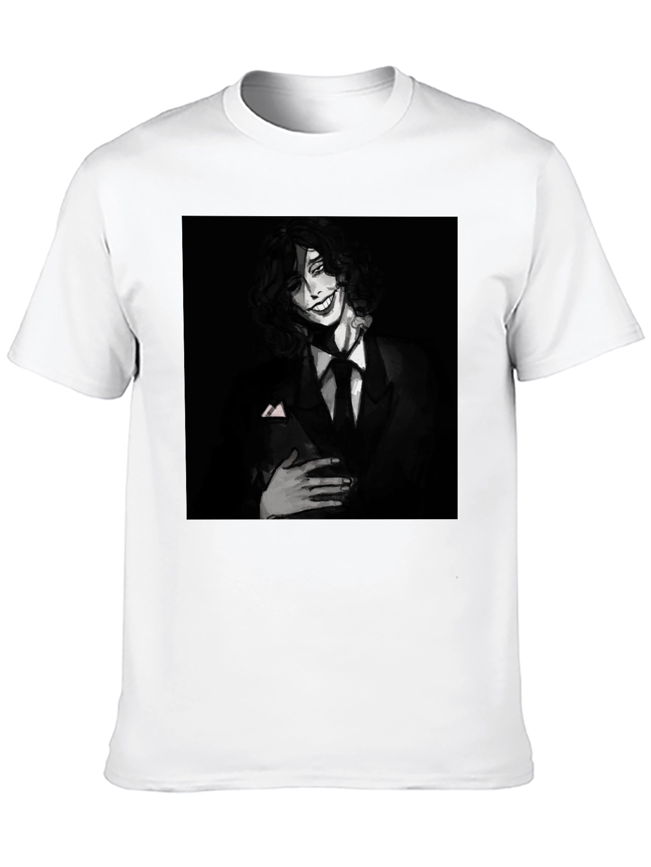 Black Monochrome Joker Graphic Tee - Dark Humor Fashion view 10