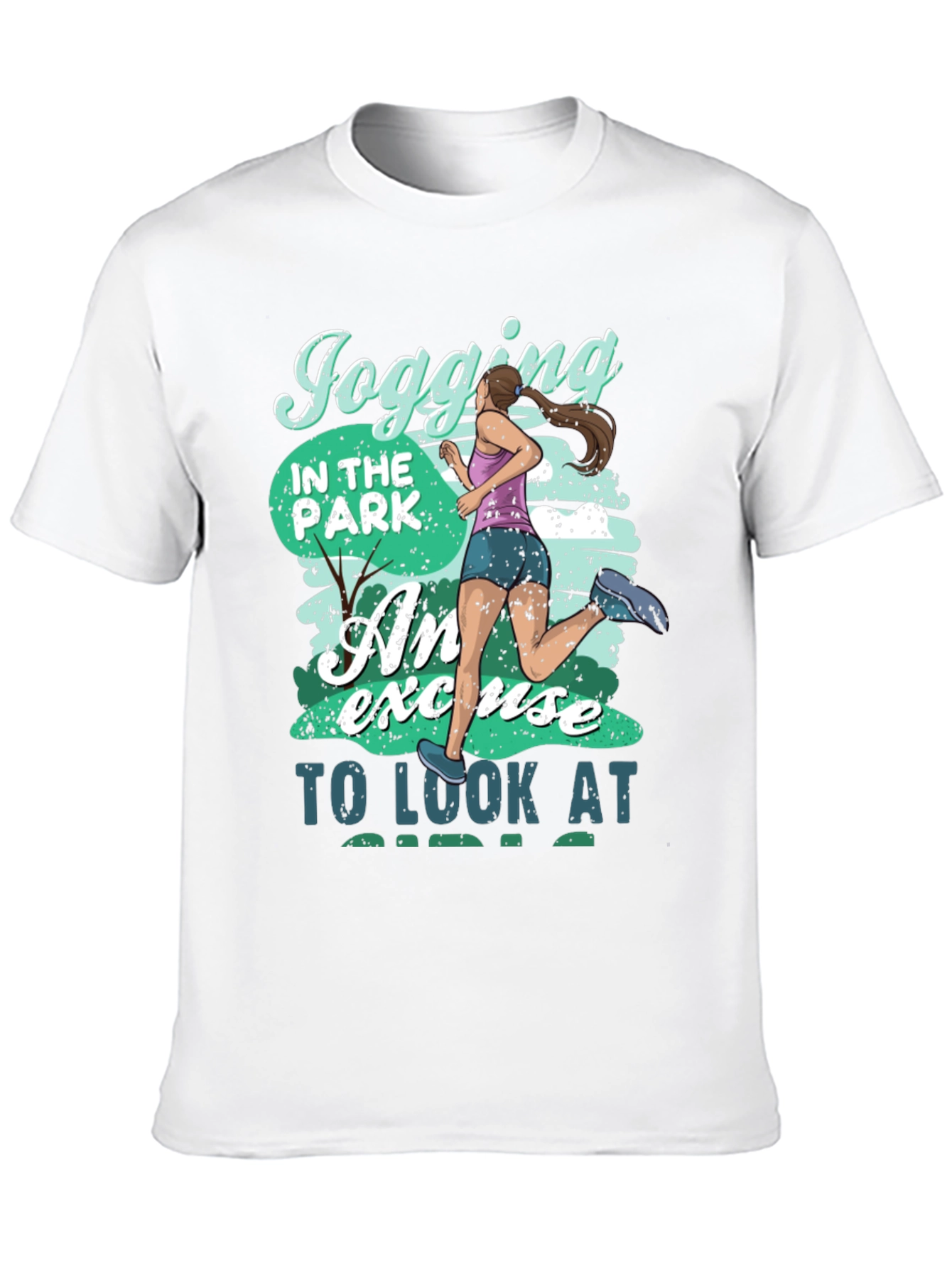 Black Jogging in the Park Funny T-Shirt view 10