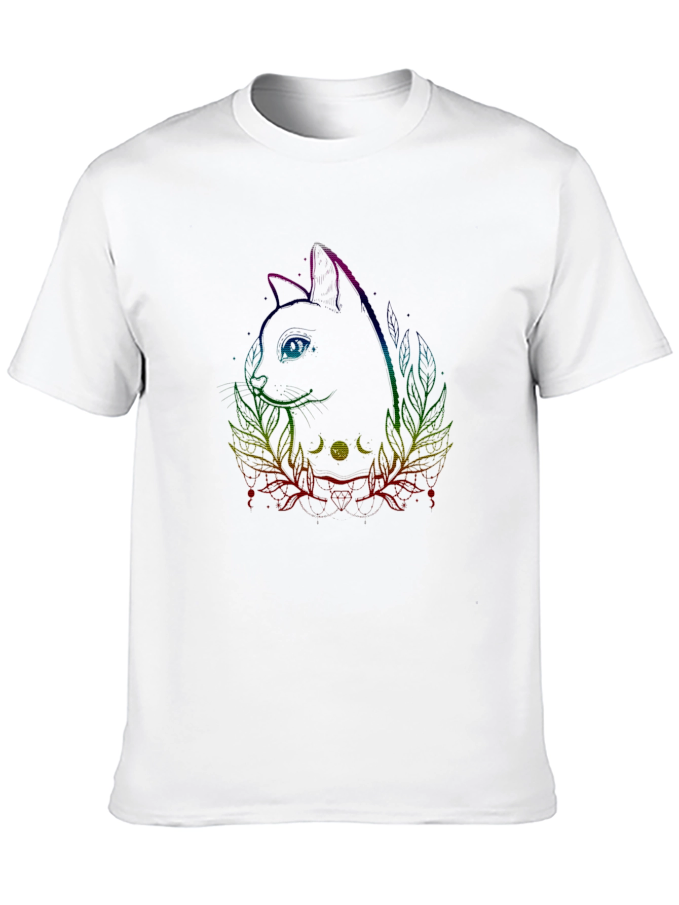 Black Mystic Cat Graphic Tee - Black view 10