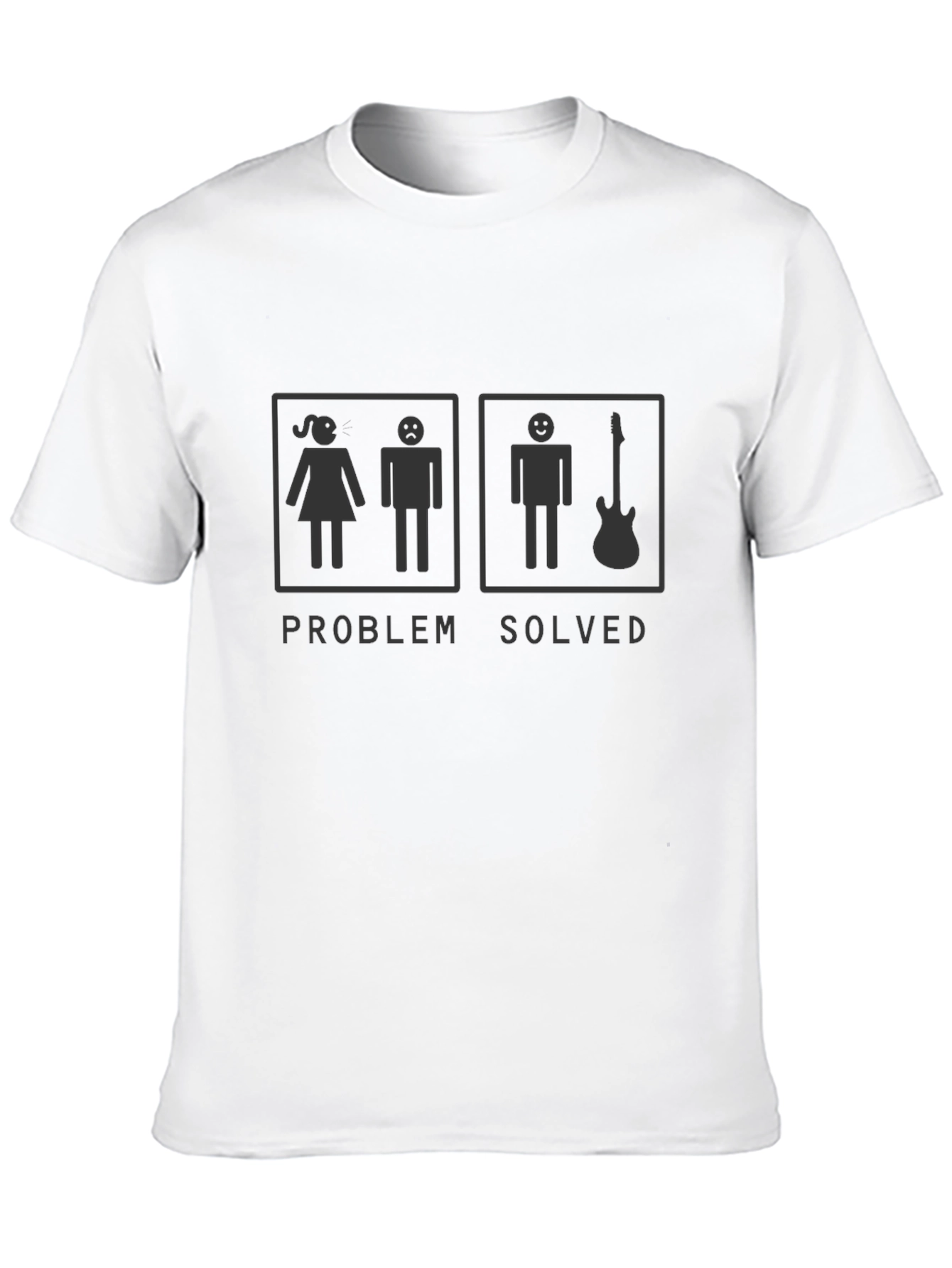 Black Problem Solved Guitarist T-Shirt - Black view 10