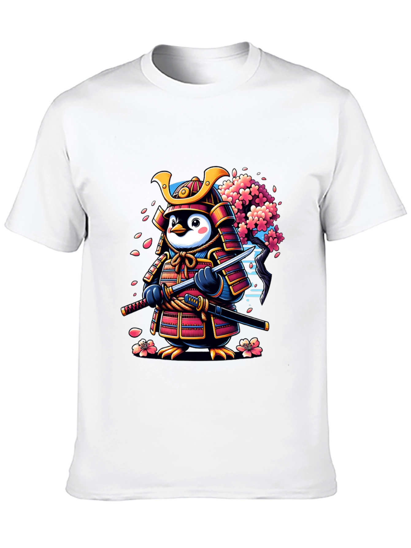 Black Samurai Penguin Graphic Tee - Unique Cartoon Style view 10