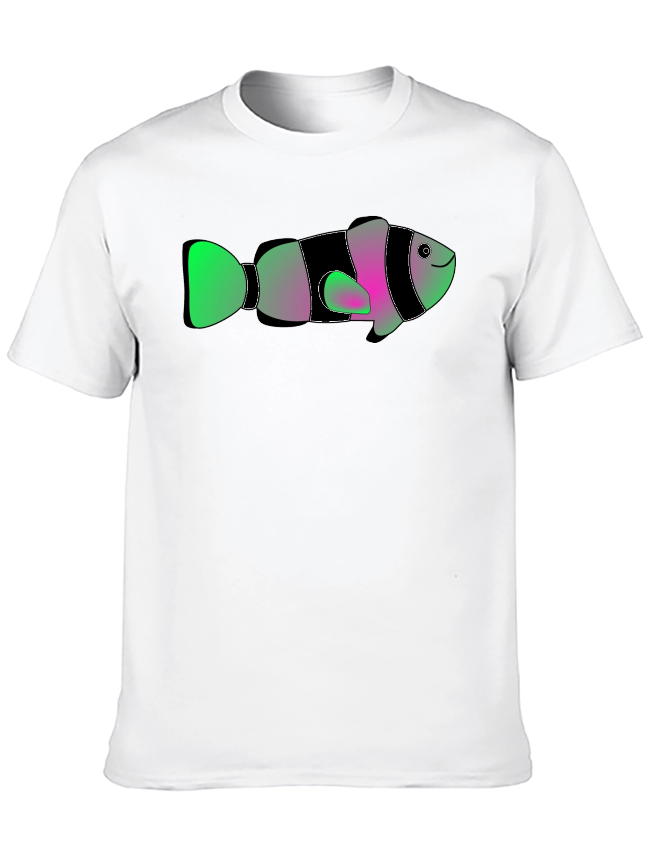 Black Funky Fish Graphic Tee - Soft Black Cotton T-Shirt view 10