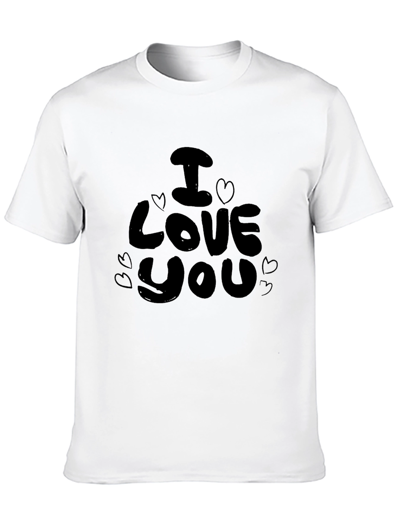 Black I Love You Graphic Black T-Shirt view 10