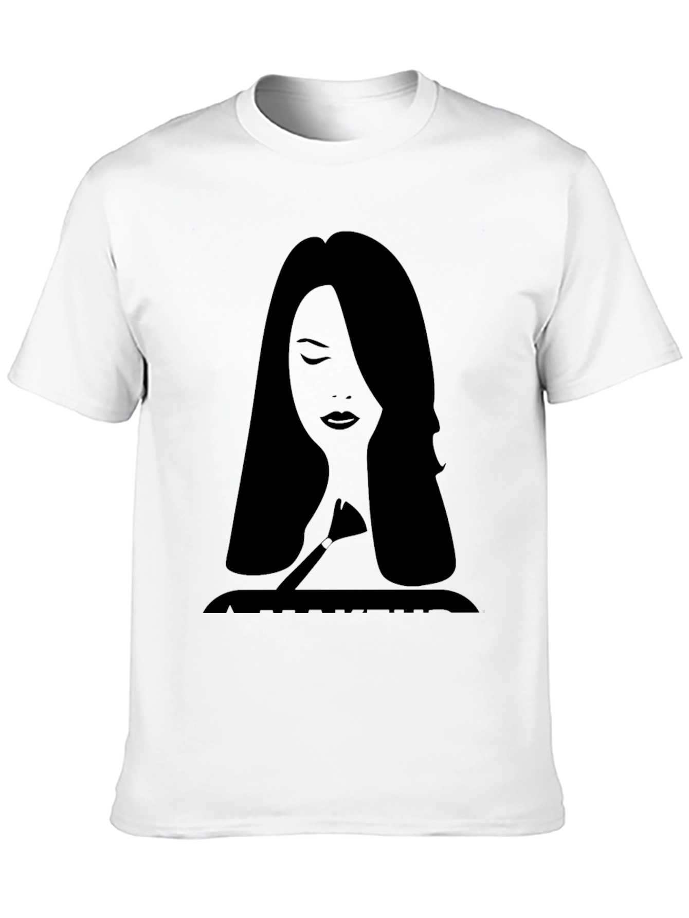Black Makeup Artist Silhouette Tee - Stylish Graphic T-Shirt view 10