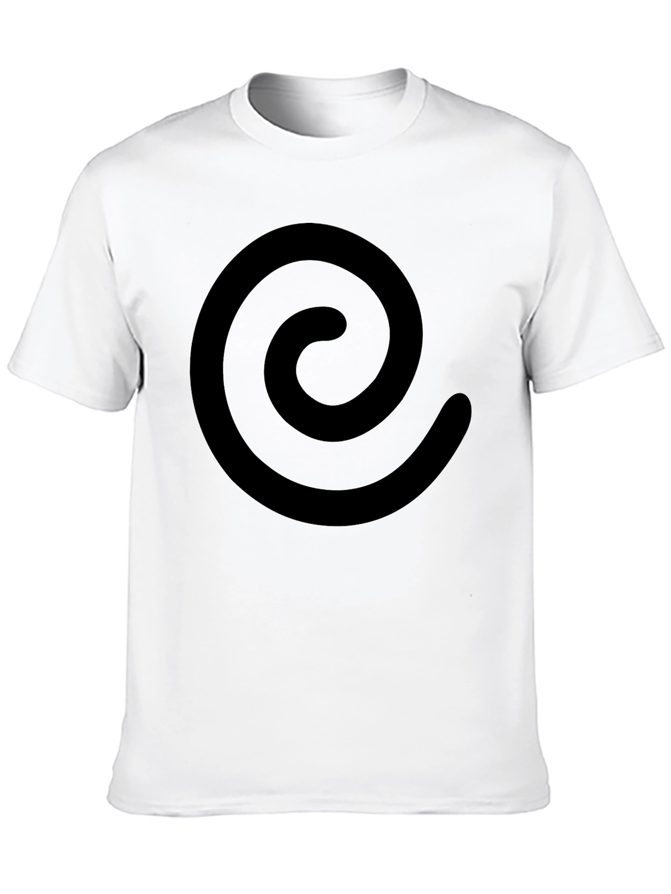 Black Minimalist Swirl Graphic Black T-Shirt view 10