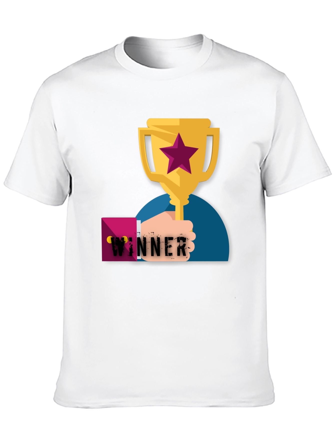 Black Winner Graphic Tee - Black Cotton T-Shirt view 10