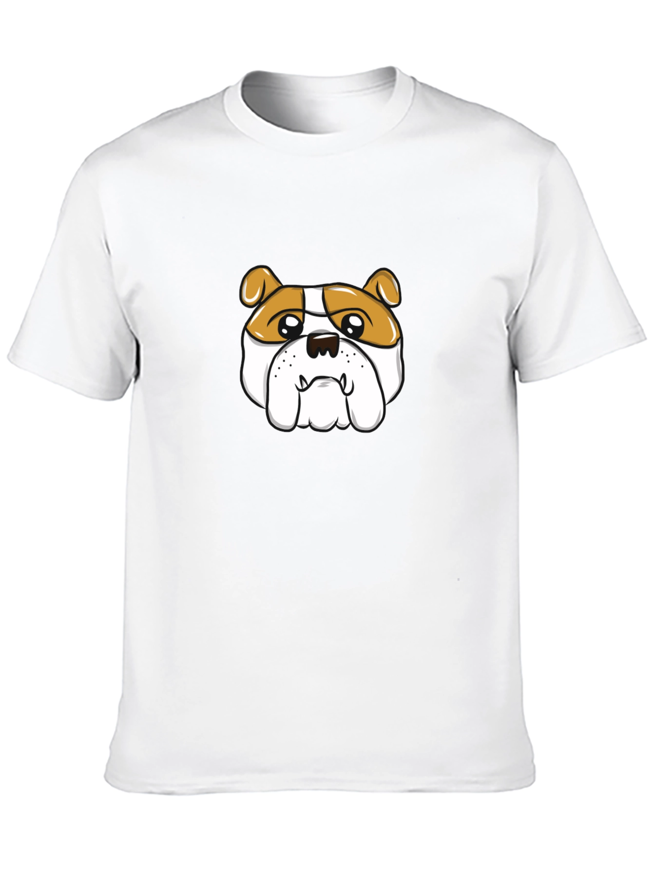 Black Bulldog Cartoon Graphic Tee - Black Cotton T-Shirt view 10