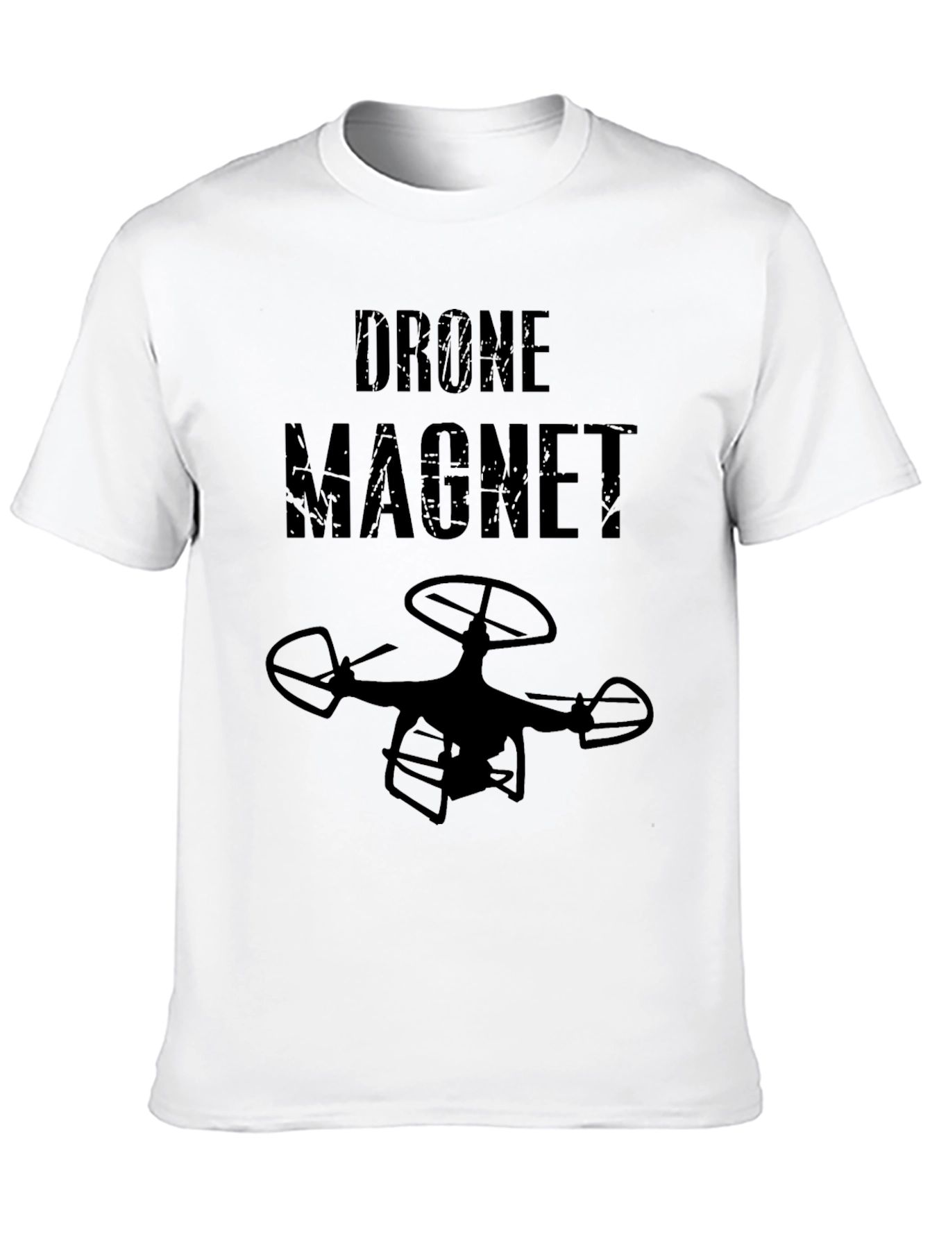 Black Drone Magnet Funny Graphic Tee view 10