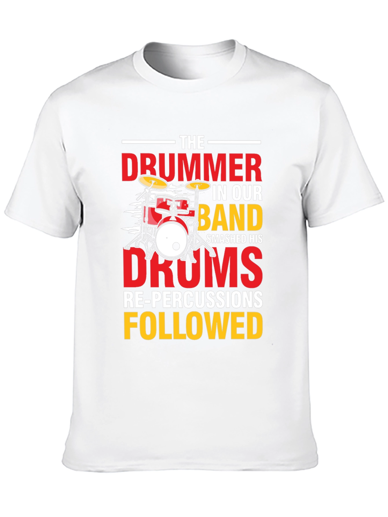Black Drummer T-Shirt - Funny Band Re-Percussions Tee view 10