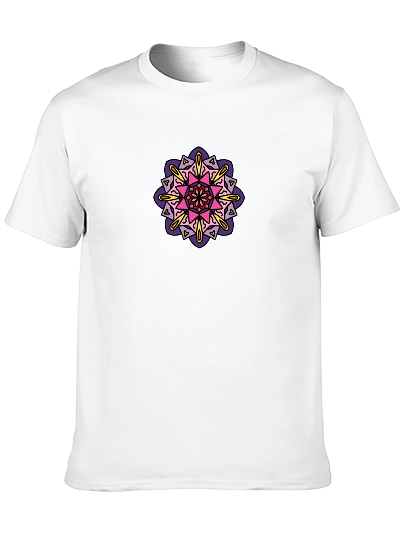 Black Black Tee with Colorful Mandala Design view 10