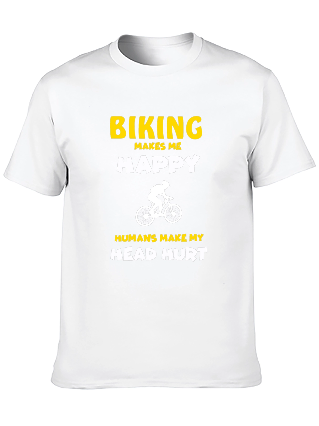 Black Biking Makes Me Happy Graphic Tee - Cycling Enthusiast T-Shirt view 10