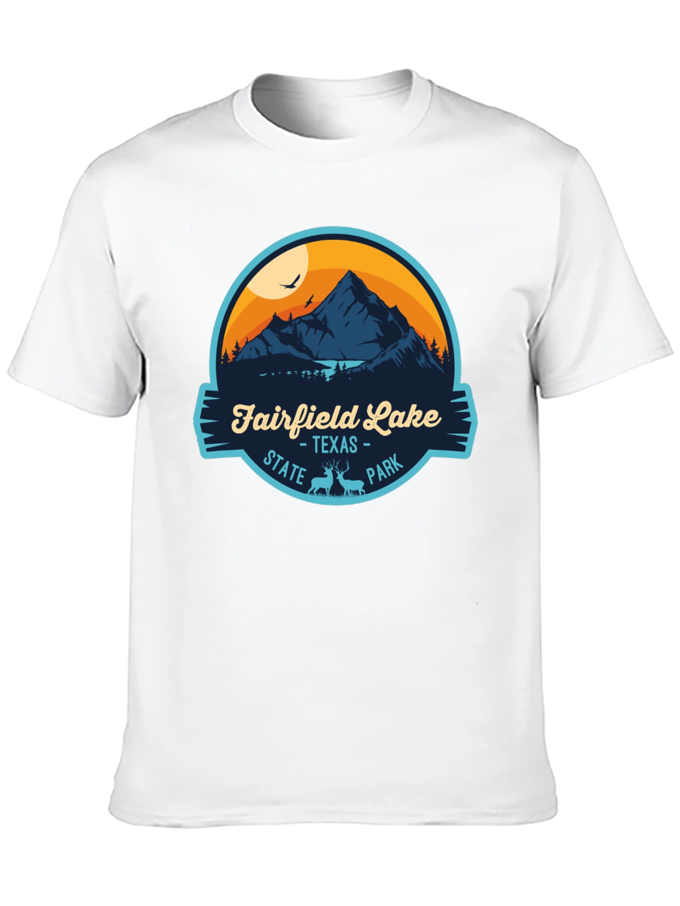 Black Fairfield Lake State Park Graphic T-Shirt view 10