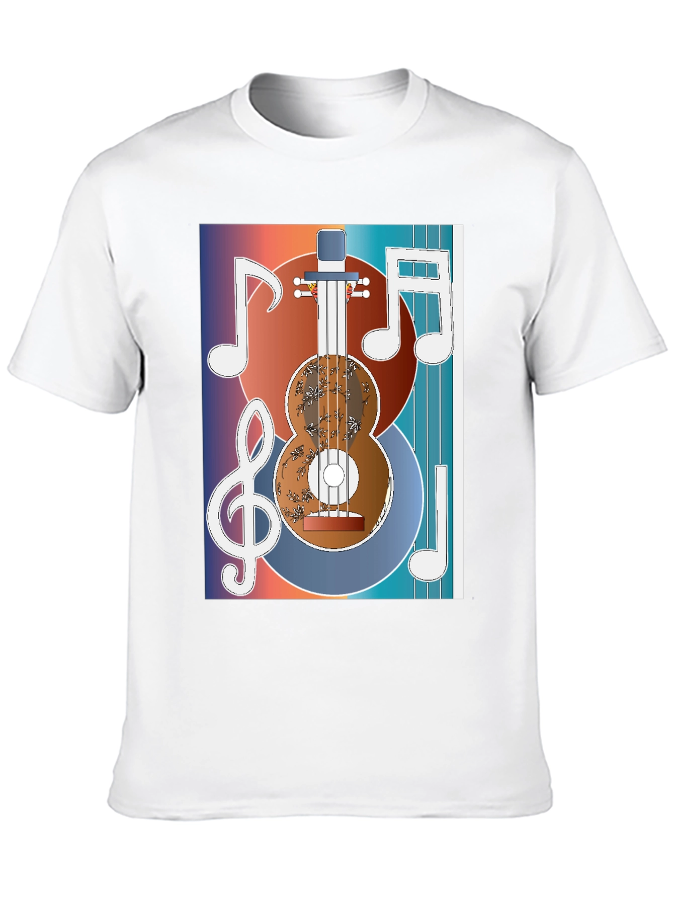 Black Guitar Music Graphic T-Shirt - Artistic Musician Tee view 10