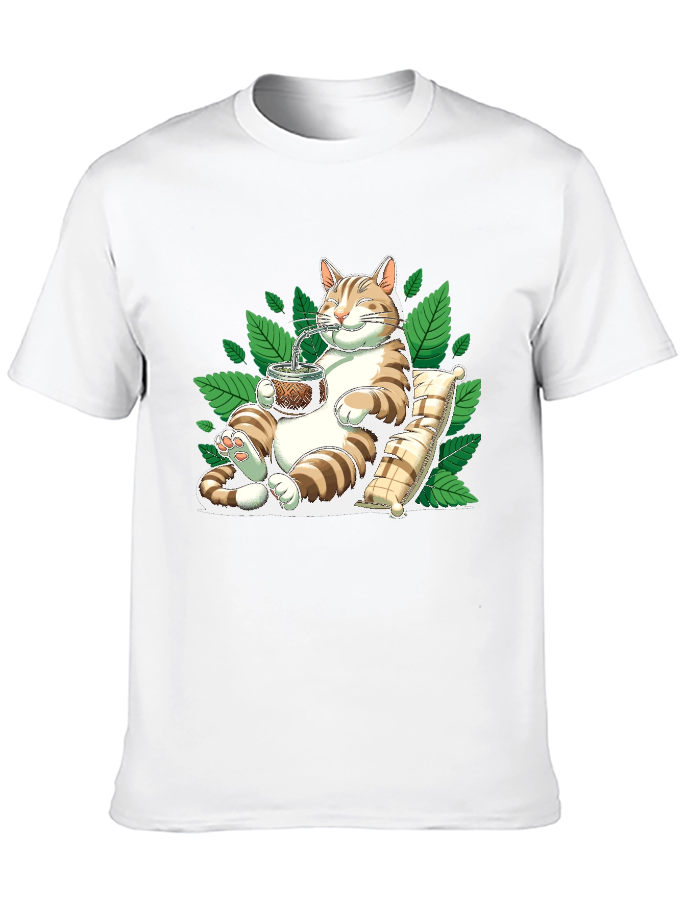 Black Cat Drinking Mate T-Shirt view 10