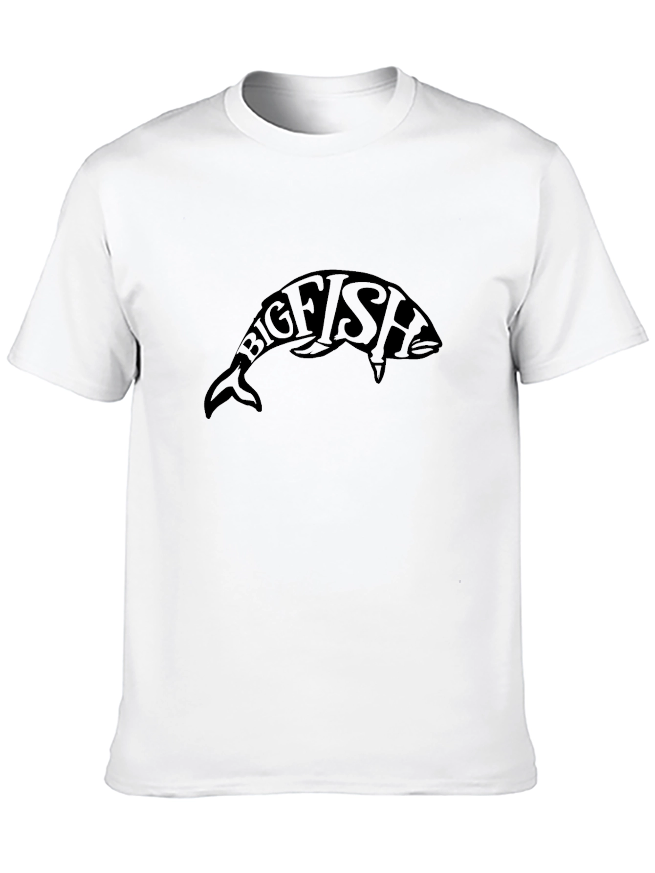 Black Big Fish Graphic Tee - Black Cotton T-Shirt view 10