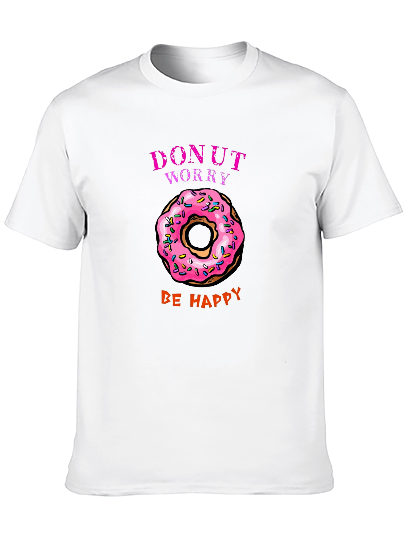 Black Donut Worry Be Happy Graphic Tee view 10