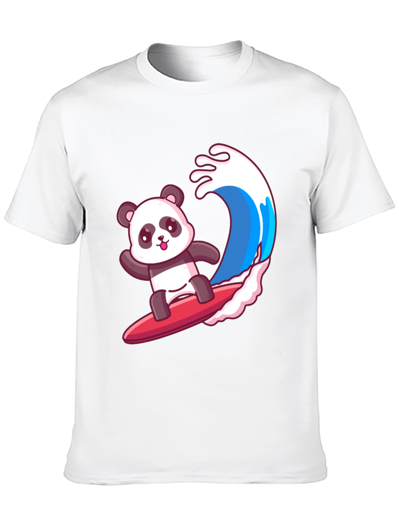 Black Surfing Panda Graphic Tee - Black Cotton Shirt view 10