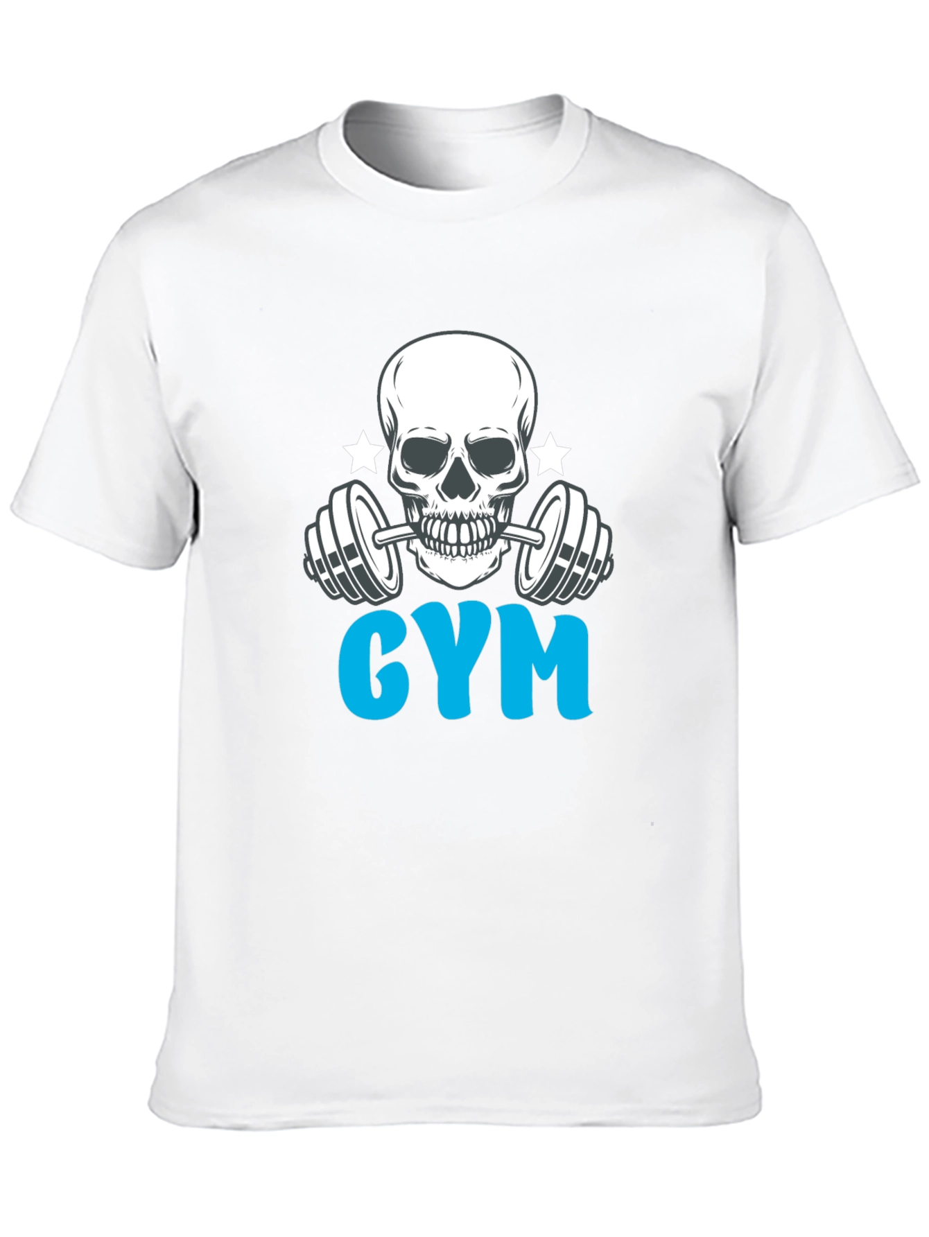 Black Gym Skull Graphic Black T-Shirt view 10