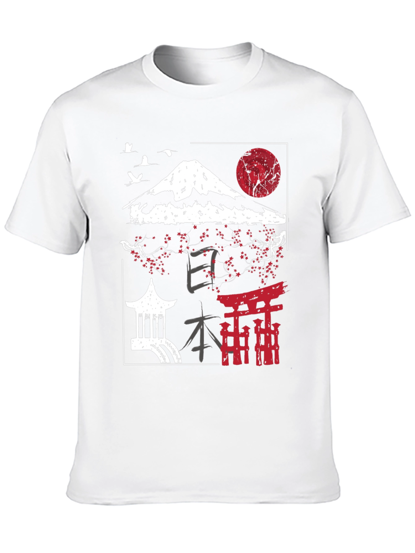 Black Japanese Landscape Graphic Tee view 10