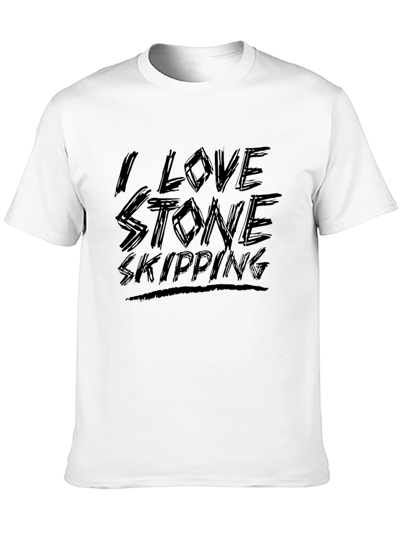 Black I Love Stone Skipping Black Graphic Tee view 10