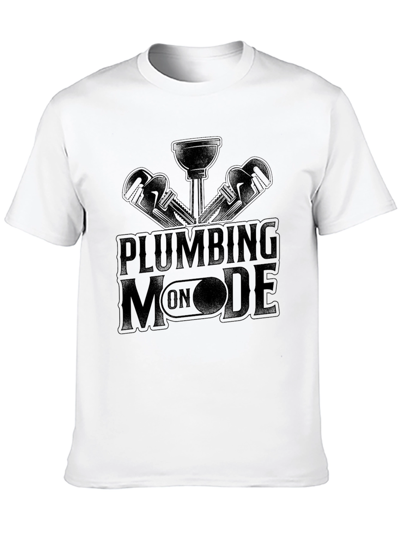 Black Plumbing Mode On Black T-Shirt view 10