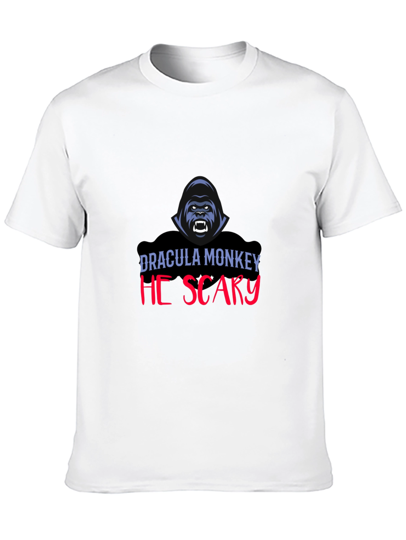 Black Dracula Monkey He Scary Graphic T-Shirt view 10