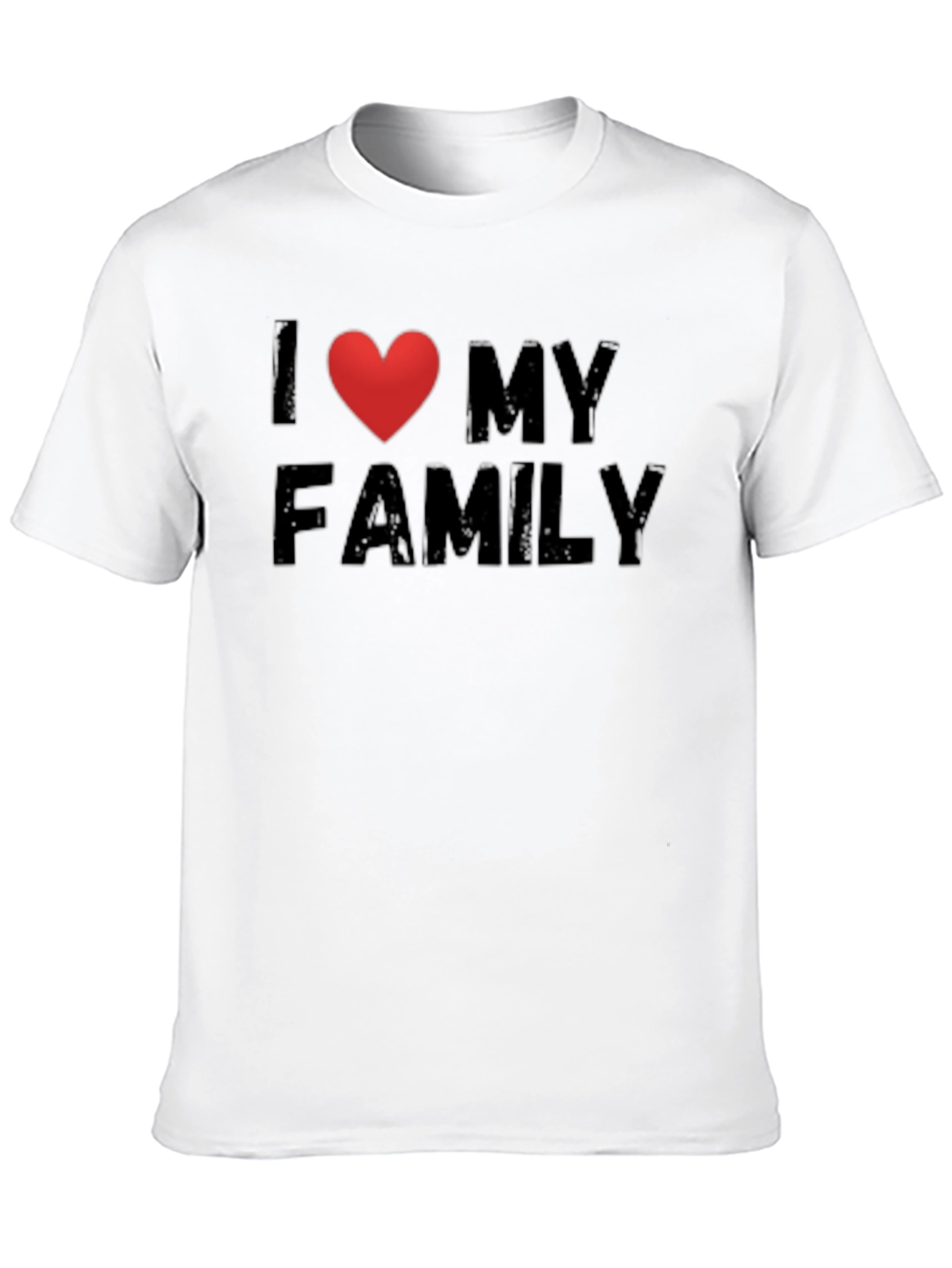 Black I Heart My Family Black Cotton T-Shirt view 10