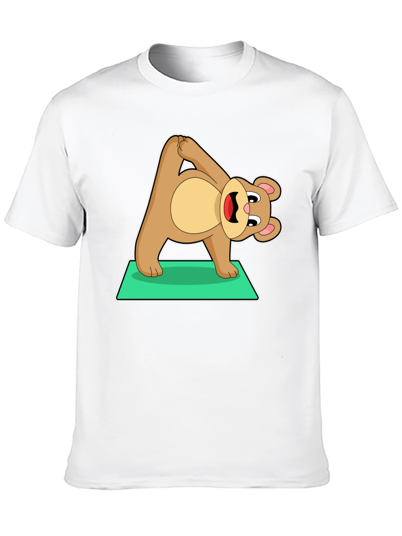 Black Yoga Bear Graphic Tee - Cute Exercise Cartoon Shirt view 10