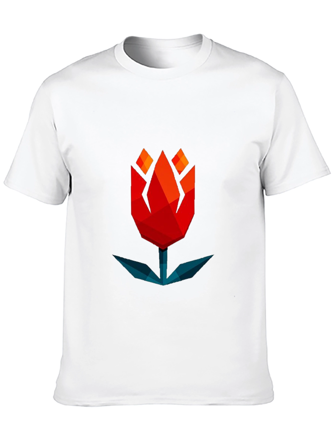 Black Geometric Tulip Graphic Tee - Modern Black T-Shirt view 10