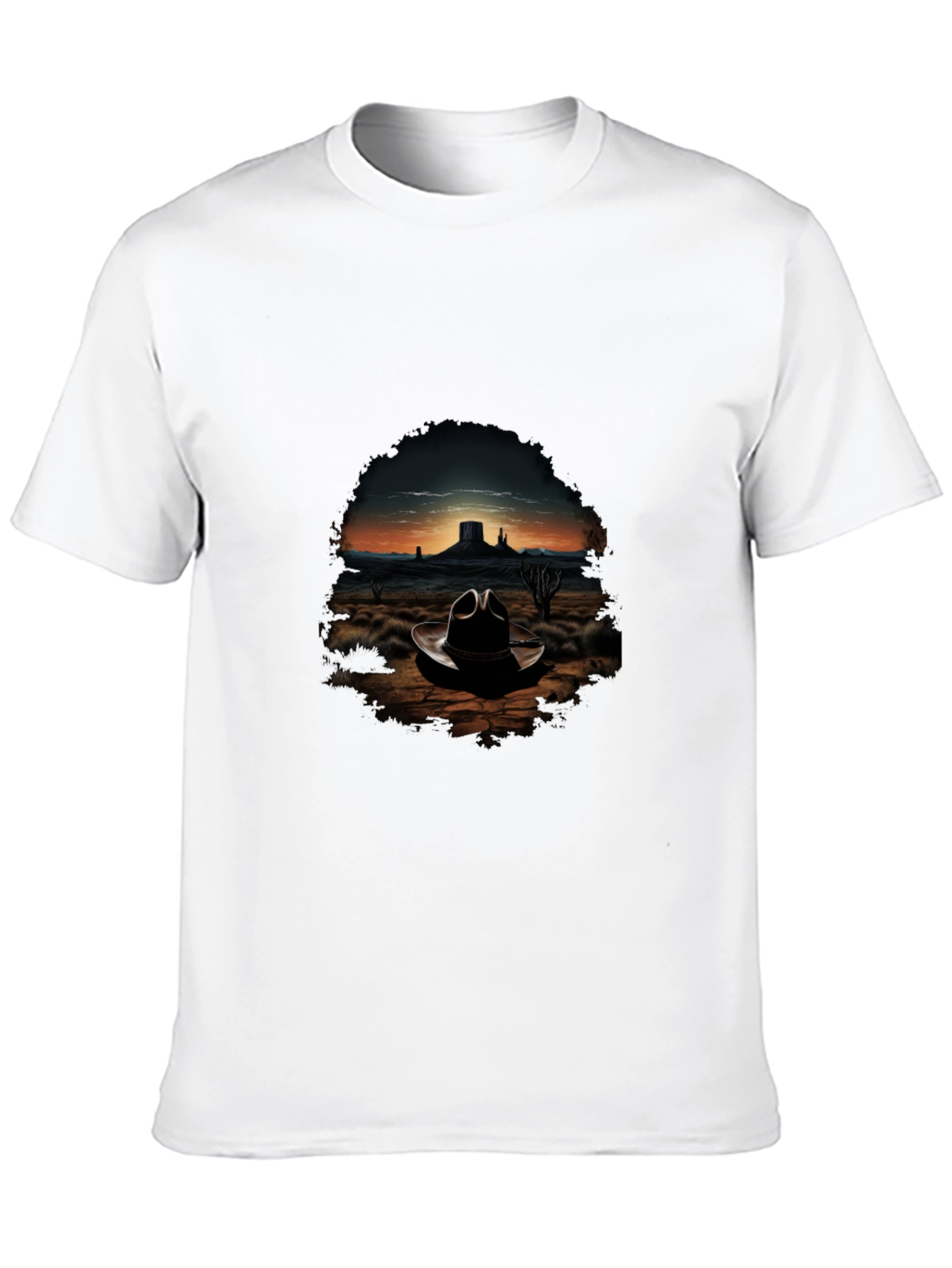 Black Desert Cowboy Hat T-Shirt - Western Graphic Tee view 10