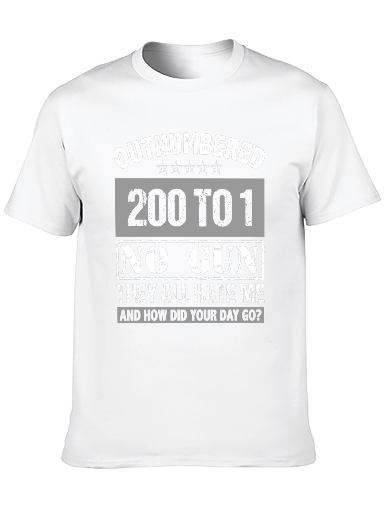 Black Outnumbered Funny Graphic T-Shirt view 10