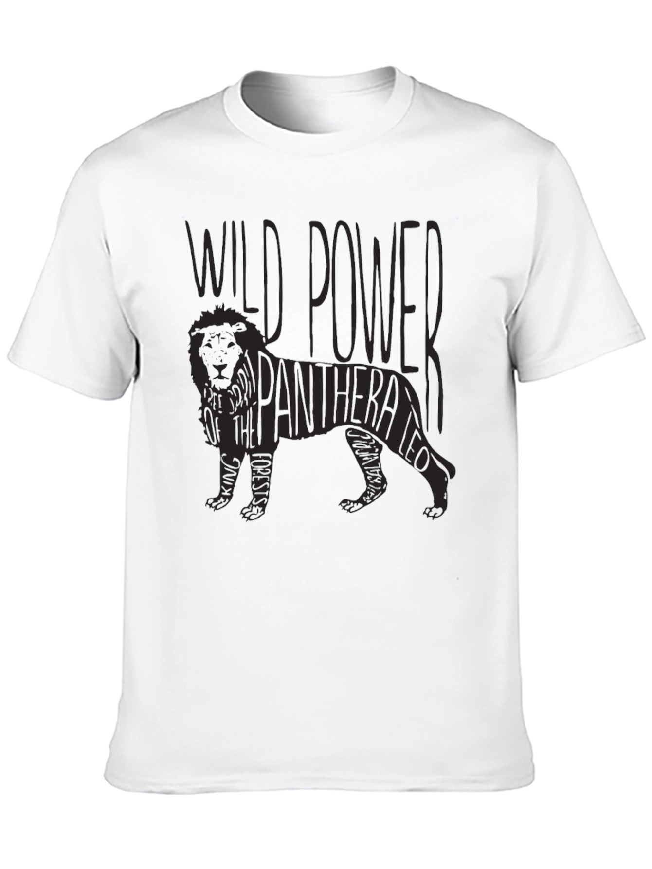 Black Wild Power Panthera Leo Graphic T-Shirt view 10