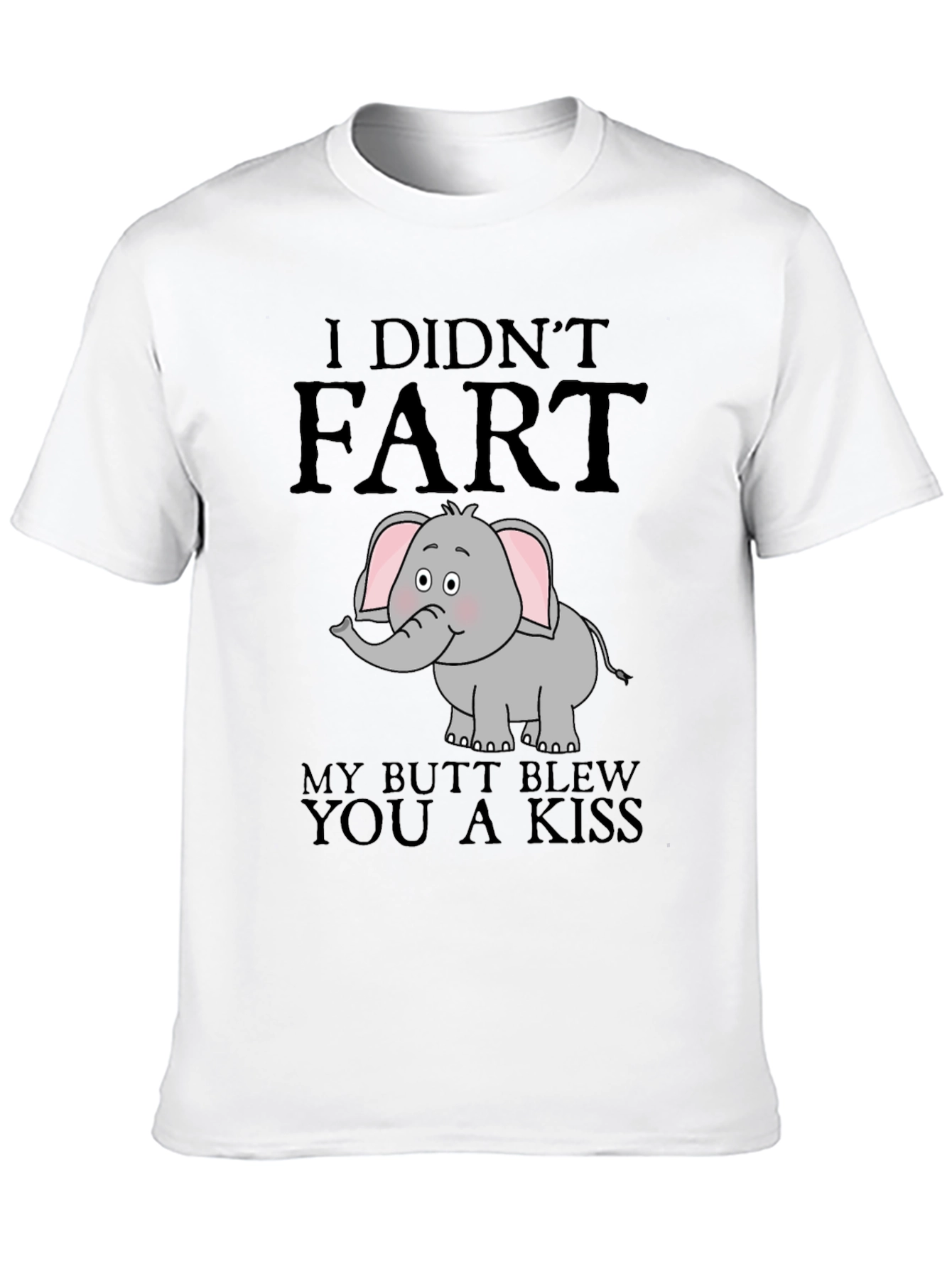 Black I Didn't Fart Elephant Graphic T-Shirt view 10