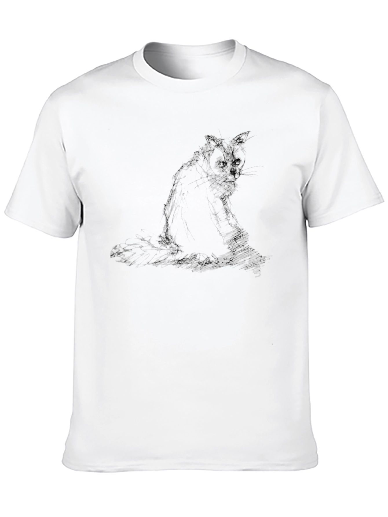 Black Black T-Shirt with Cat Graphic view 10