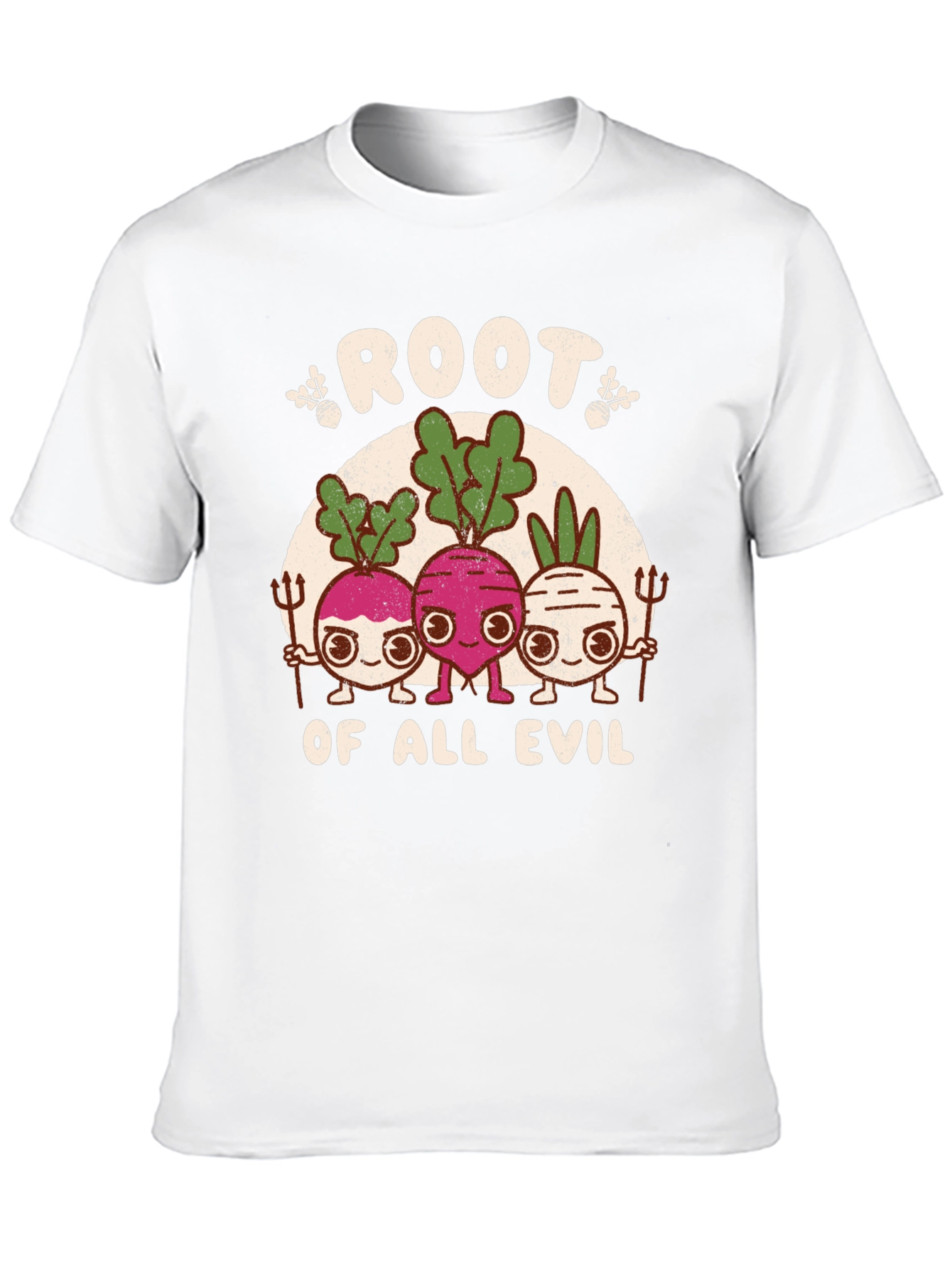 Black Root of All Evil Graphic T-Shirt - Funny Vegetable Tee view 10