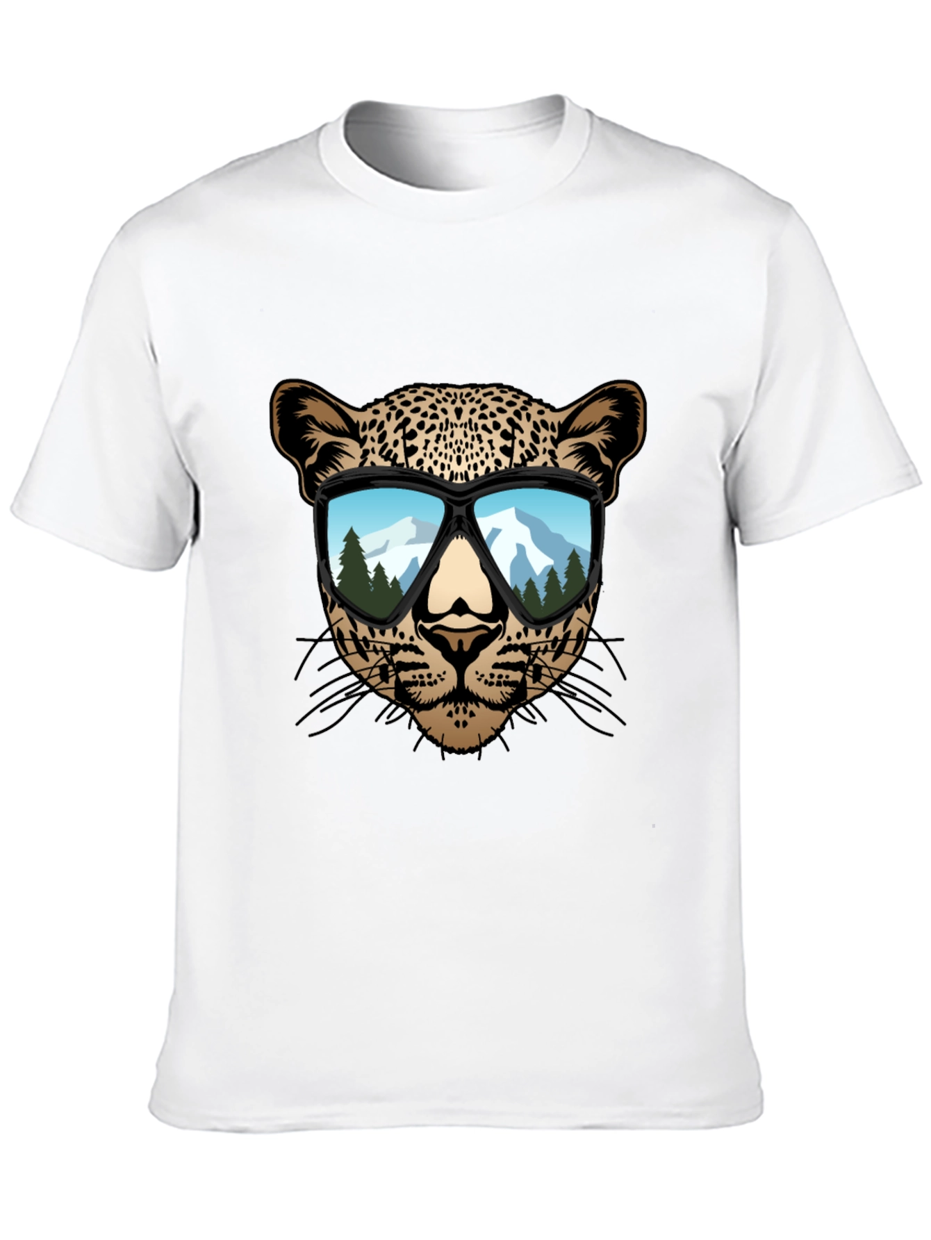 Black Cool Leopard Graphic Tee - Men's Black T-Shirt view 10