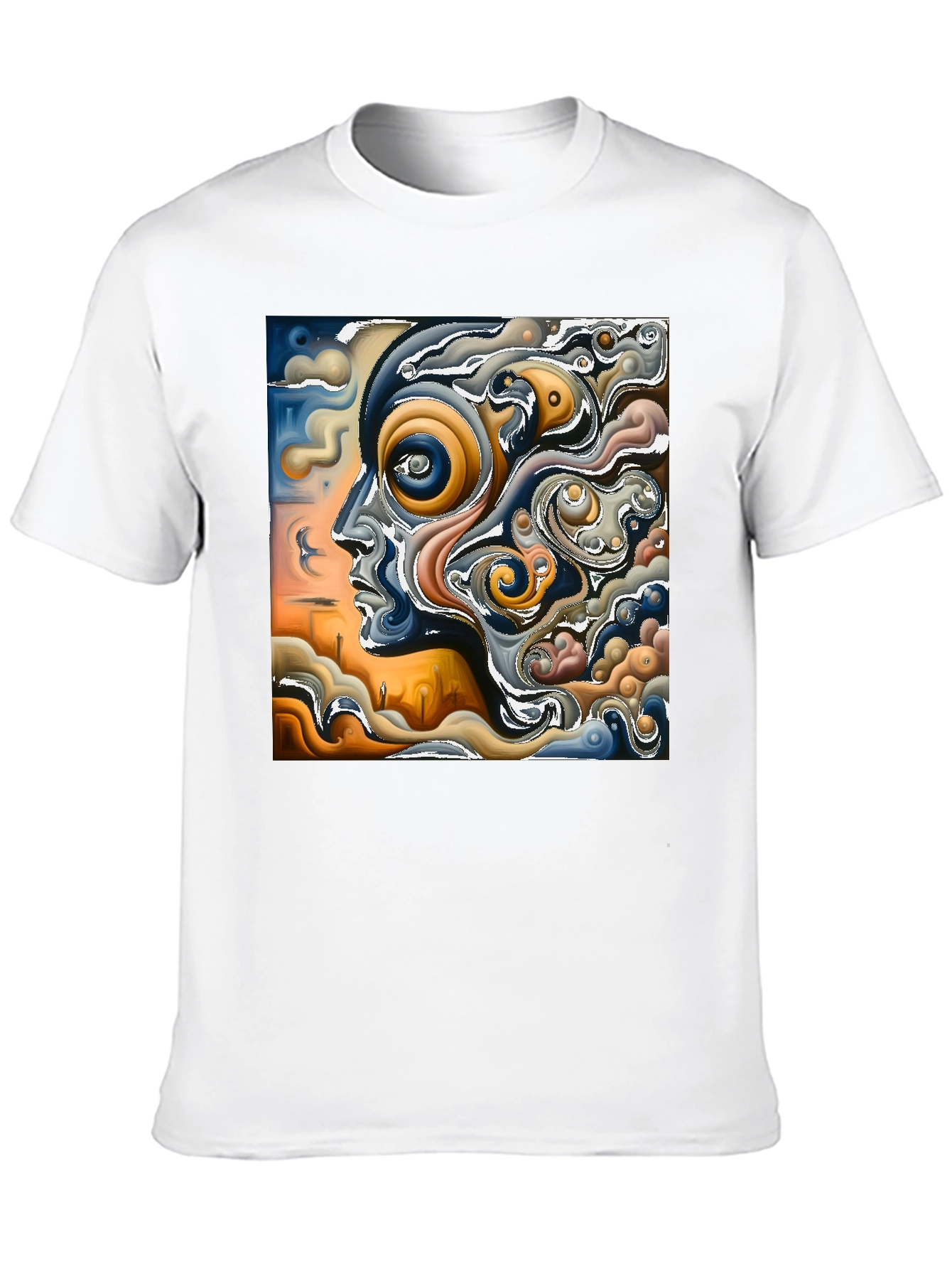 Black Abstract Art Graphic Print Black T-Shirt view 10