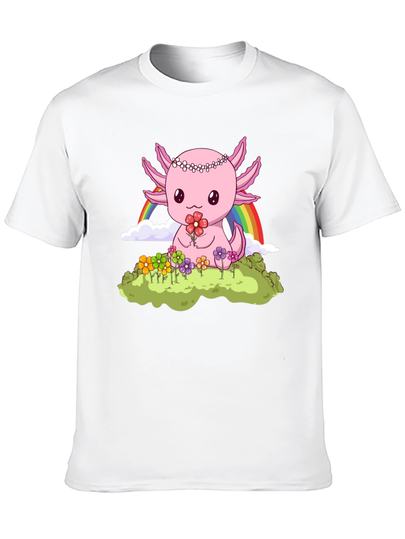 Black Axolotl Rainbow T-Shirt view 10