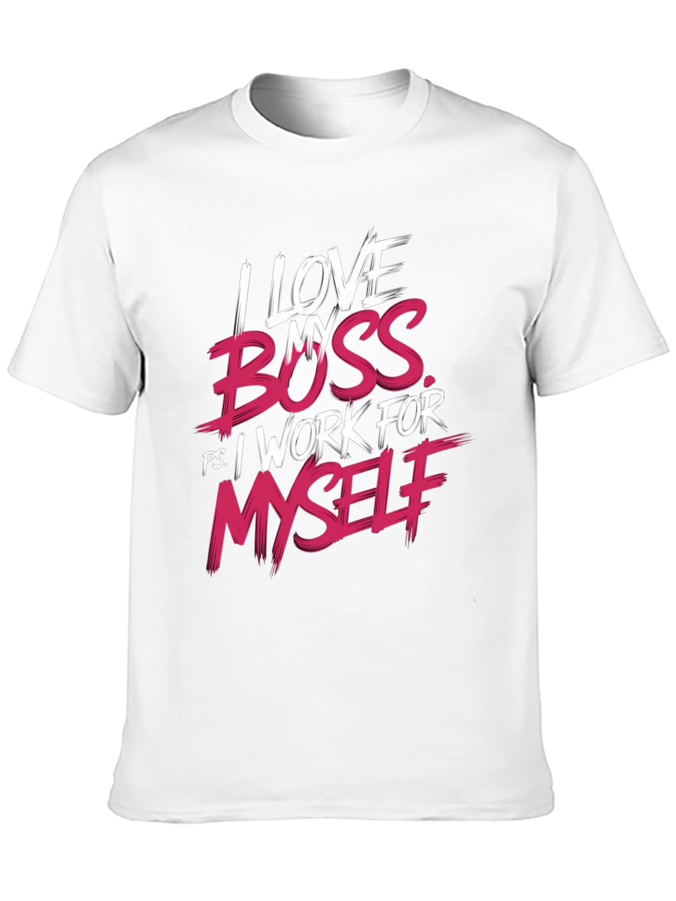 Black I Love My Boss T-Shirt - Funny Self-Employed Tee view 10