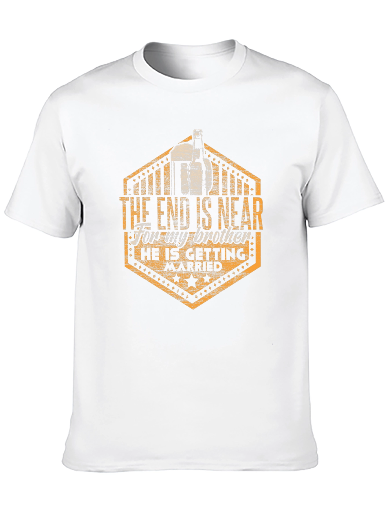 Black Funny The End is Near Brother Wedding T-Shirt view 10