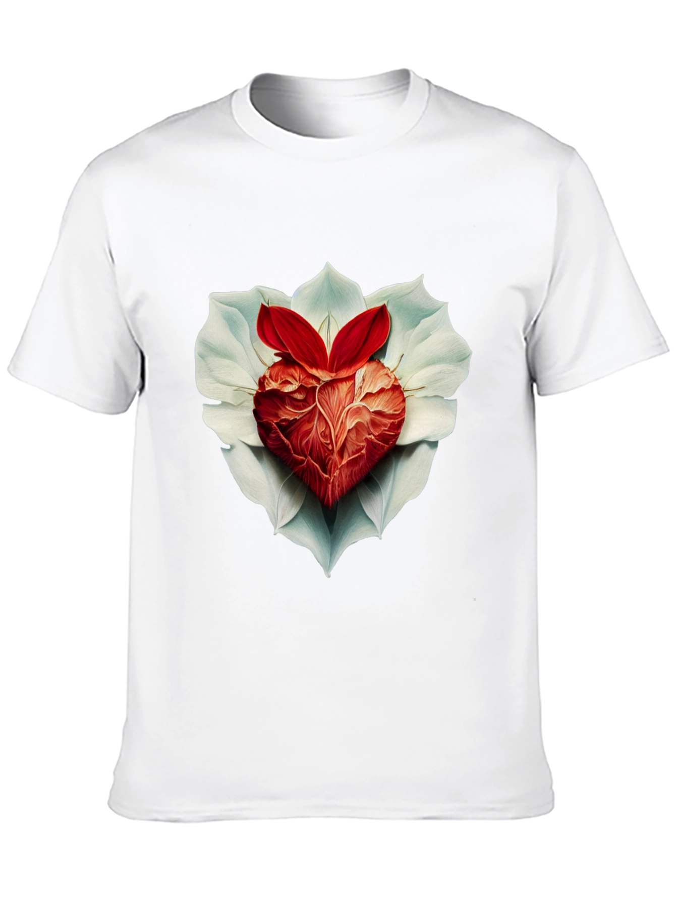 Black Anatomical Heart & Flower T-Shirt view 10